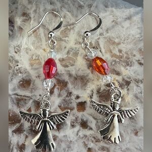 Heavenly Angel Earrings with Sparkling Beads